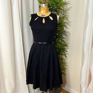 Lindy bop black swing dress with collar detail